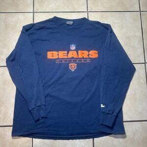 VTG 90s Lee Sports Chicago Bears NFL Blue Long Sleeve T-Shirt Mens Large READ**